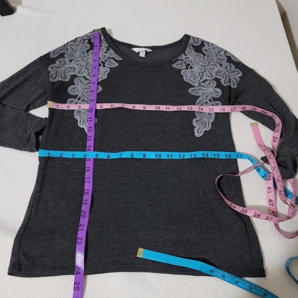 Charming Charlie Floral embroidered long sleeve top boho S - Picture 7 of 10